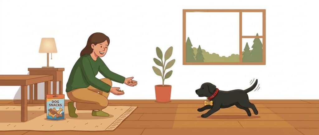Owner calling their dog on a trail — how to train a dog recall