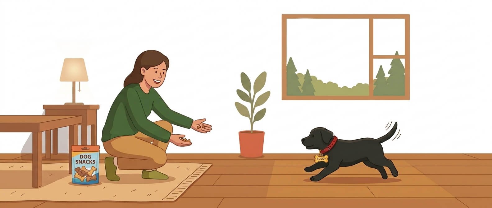 Owner calling their dog on a trail — how to train a dog recall
